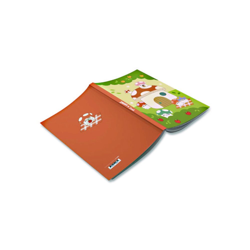 Smoko Mushroom Garden Layflat Notebook, 1-Subject, Medium/College Rule, Green/Tan/Red Cover, (72) 8 x 5 Sheets. Picture 4
