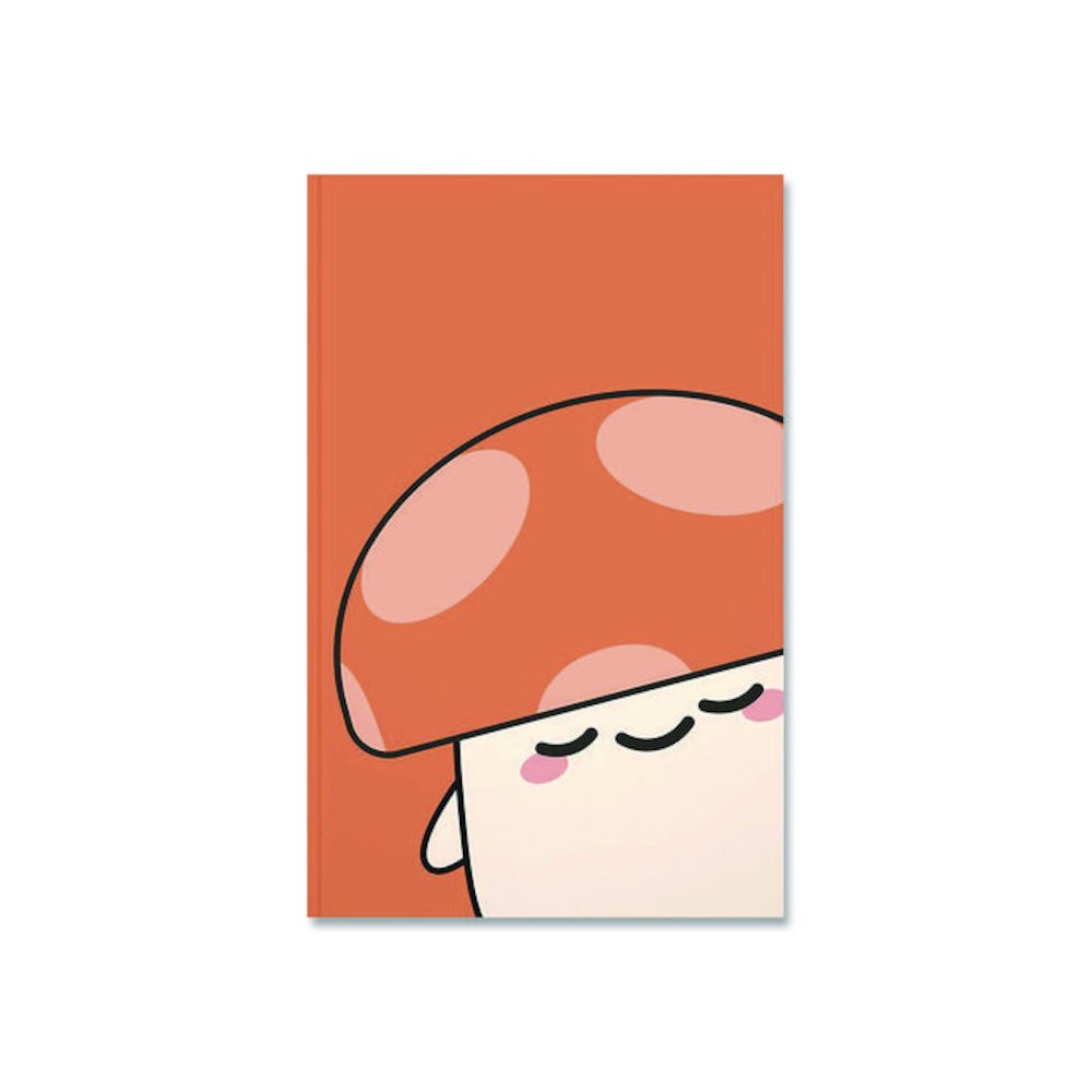 Smoko Kai Mushroom Layflat Notebook, 1-Subject, Medium/College Rule, Orange/White Cover, (72) 8 x 5 Sheets. Picture 1