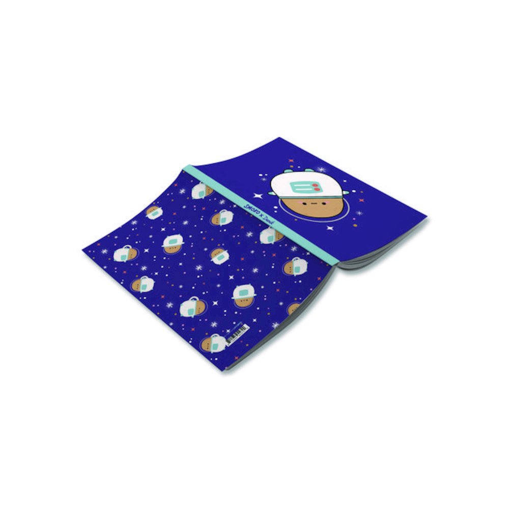 Smoko Astro Tayto Layflat Notebook, 1-Subject, Medium/College Rule, Blue/White/Tan Cover, (72) 8 x 5 Sheets. Picture 2