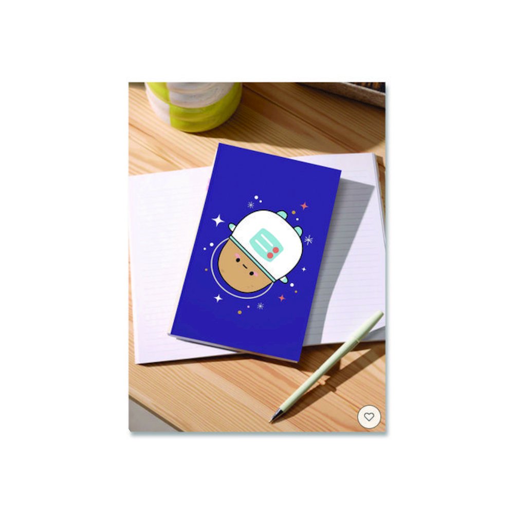 Smoko Astro Tayto Layflat Notebook, 1-Subject, Medium/College Rule, Blue/White/Tan Cover, (72) 8 x 5 Sheets. Picture 4