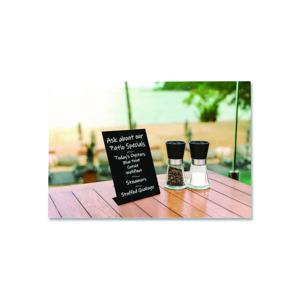 Tabletop Chalkboard Signs, Black Surface, 4 x 6, 3/Pack. Picture 2