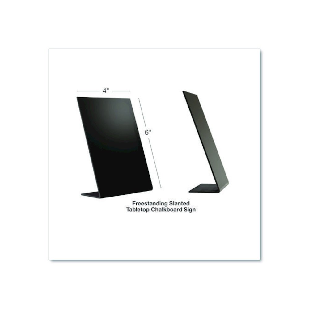 Tabletop Chalkboard Signs, Black Surface, 4 x 6, 3/Pack. Picture 3