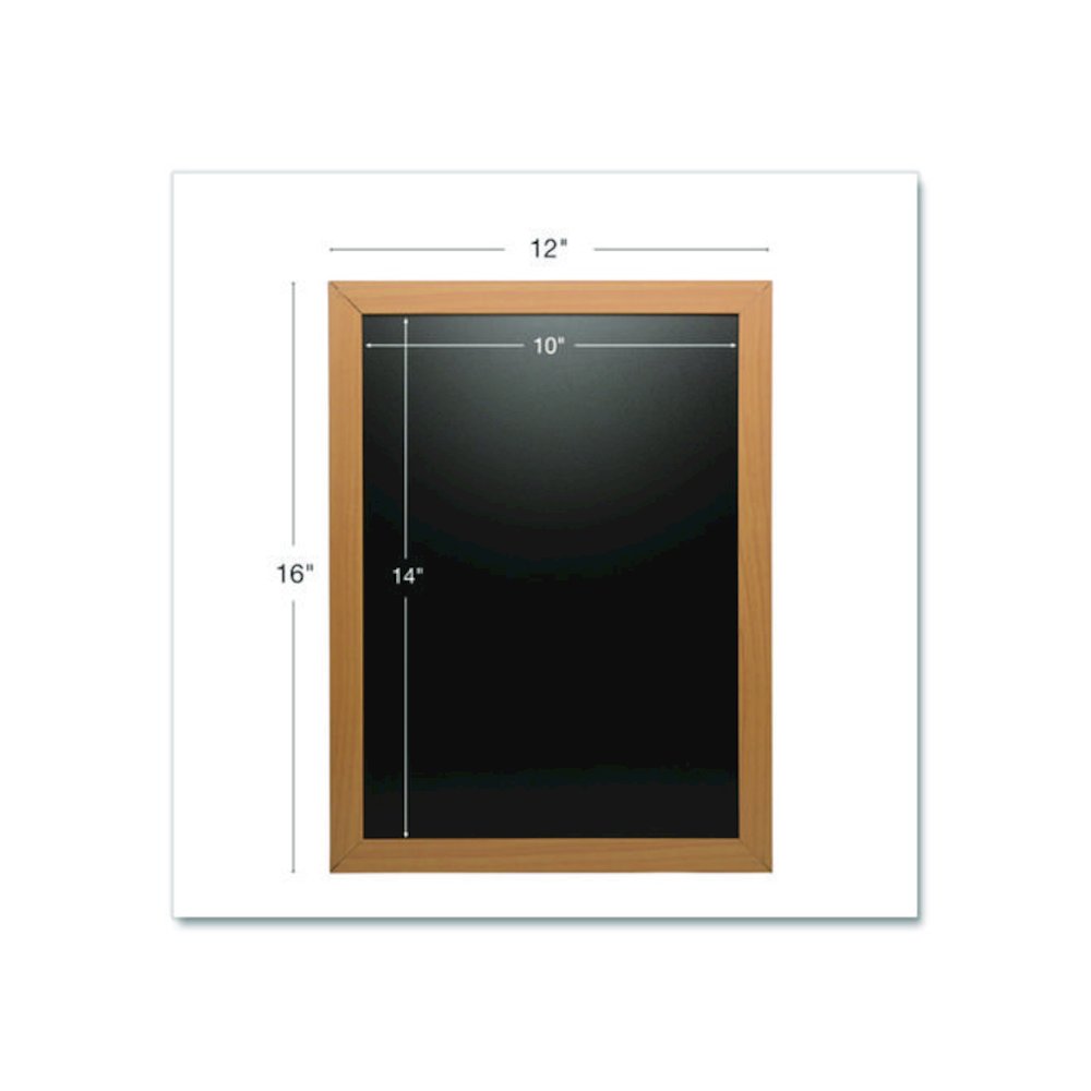 Chalkboard Sign, Black Surface, Brown Frame, 12 x 16. Picture 3