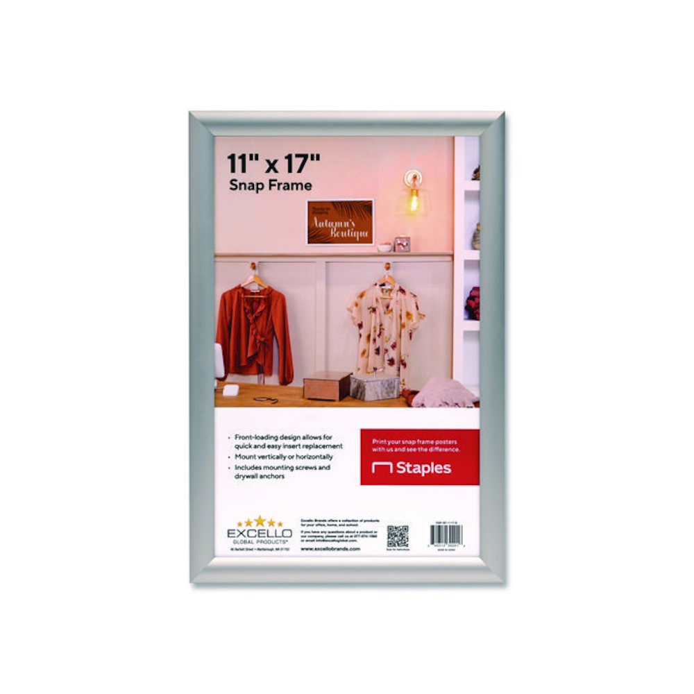 Poster Holder, Aluminum, 11 x 17, Silver. Picture 1