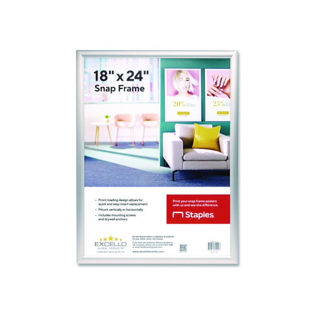 Poster Holder, Aluminum, 18 x 24, Silver. Picture 1
