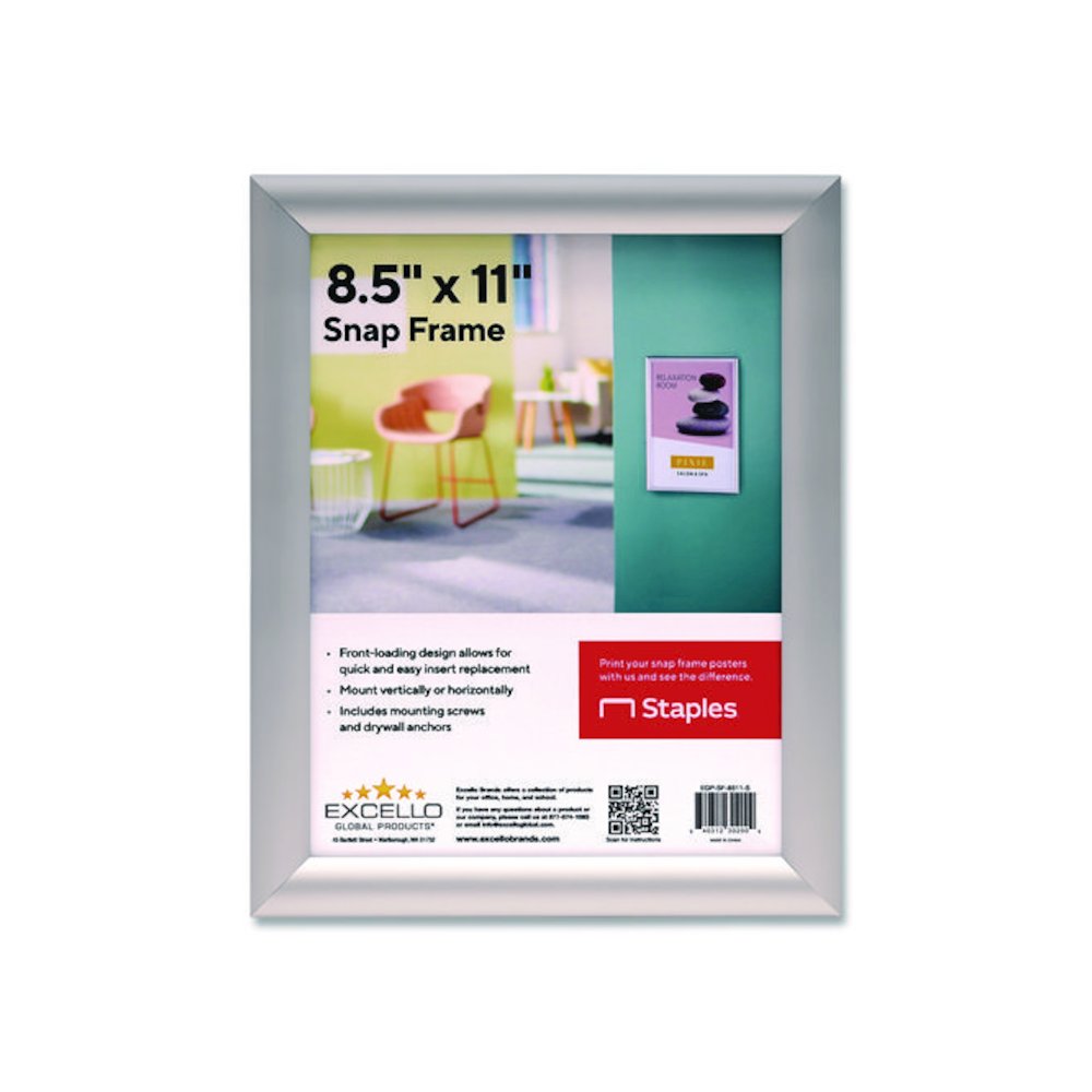 Poster Holder, Aluminum, 8.5 x 11, Silver. Picture 1