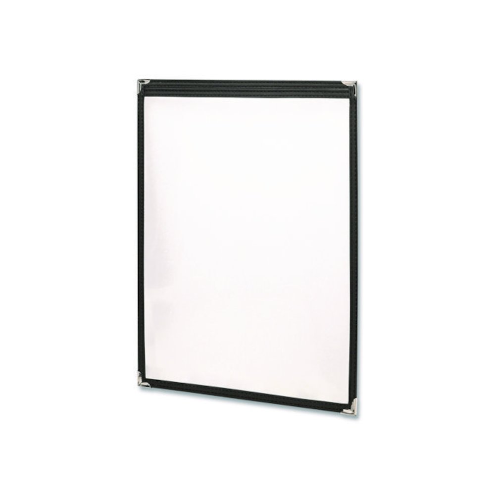 Menu Holder For 8.5 x 11 Menus, Portrait Orientation, 2-View, 9.3 x 12 Holder, Clear/Black/Silver, 10/Pack. Picture 4