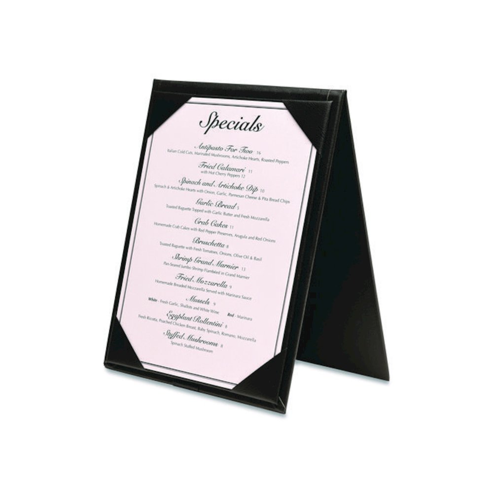 Table-Top Menu Holder, For 5 x 7 Menus, 5.6 x 7.6 Holder, Black. Picture 2