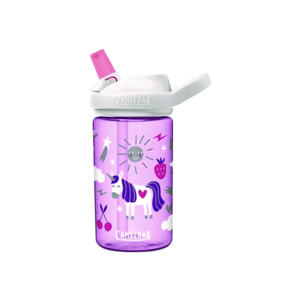 Eddy + Kids Water Bottle, Unicorn Design, 12 oz, Multicolor. Picture 1