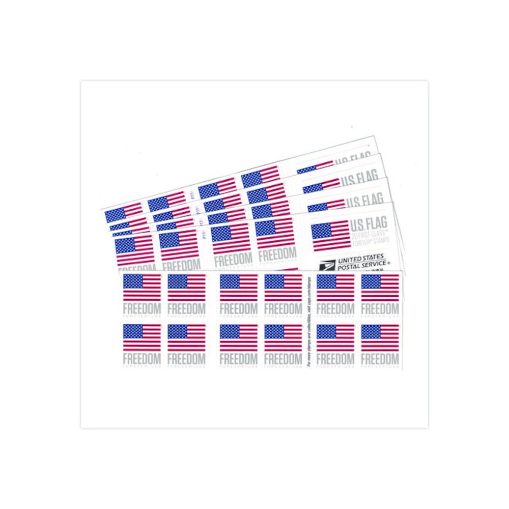 First-Class Forever Stamps, U.S. Flag, 20 Stamps/Book, 5 Books/Pack. Picture 1