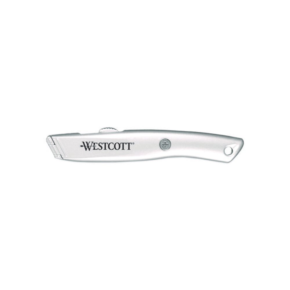 Aluminum Safety Cutter with Ceramic Blade, Aluminum Handle, Silver. Picture 1