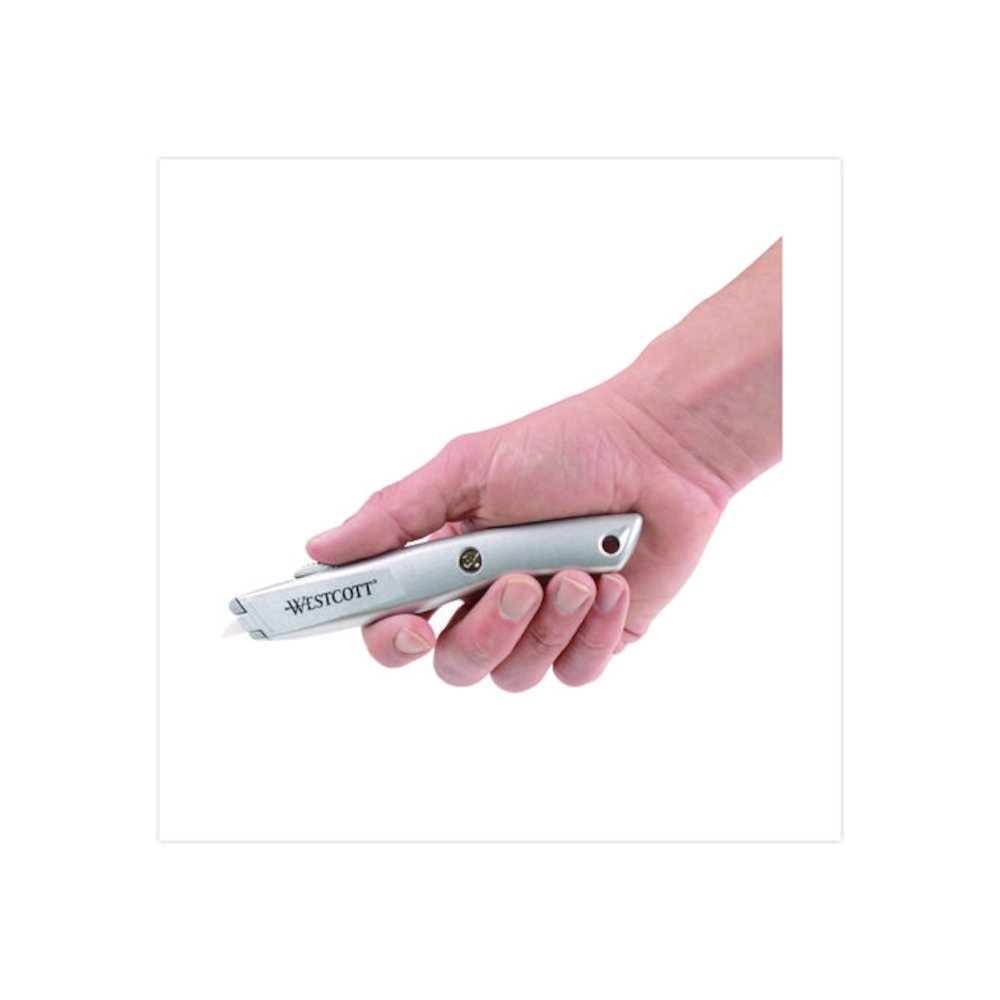 Aluminum Safety Cutter with Ceramic Blade, Aluminum Handle, Silver. Picture 3