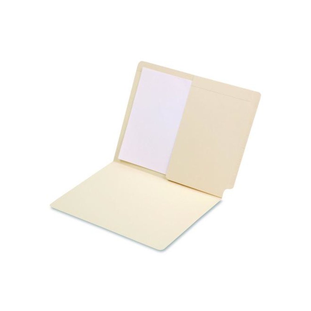 Manila End Tab Pocket Folder, Right Pocket, Straight Tabs, Letter Size, Manila, 50/Box. Picture 5