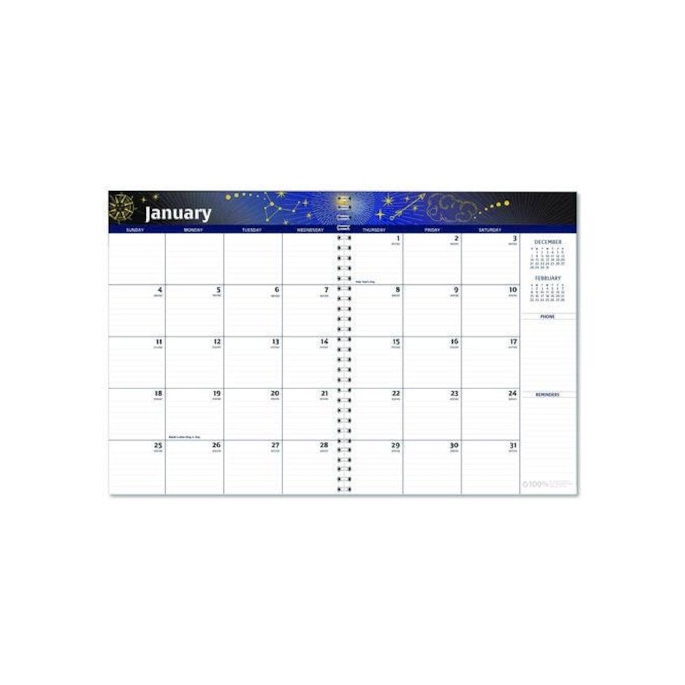 Recycled Stargazer Monthly Planner, Stargazer Artwork, 11 x 7, Black Cover, 13-Month (Dec to Dec): 2026. Picture 2