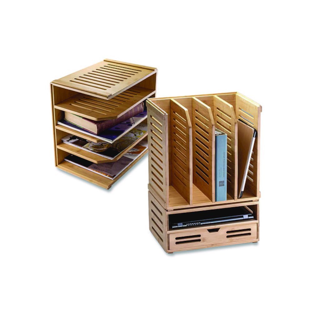 Bamboo Magazine File, 14.09 x 14.41 x 14.41, Brown. Picture 5