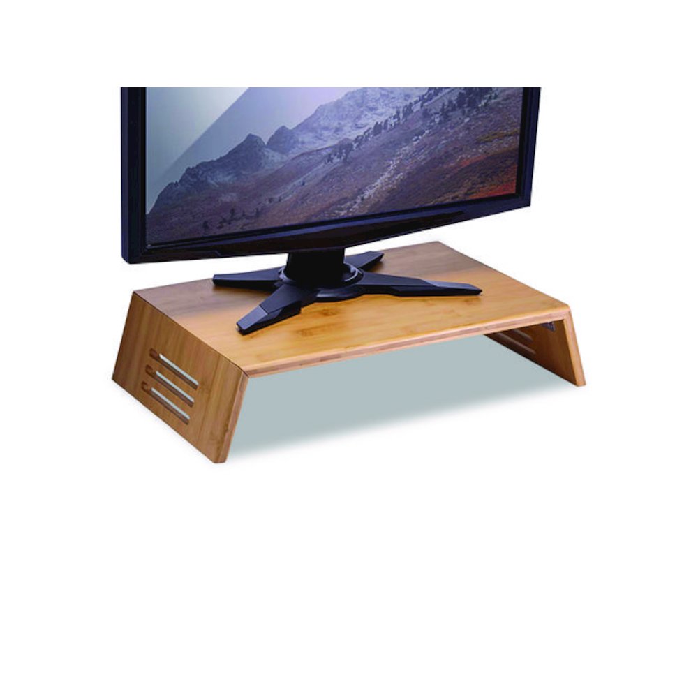Bamboo Desktop Monitor Stand, For 16" Monitors, 17.56 x 12.44 x 2.64, Brown, Supports 20 lbs. Picture 2