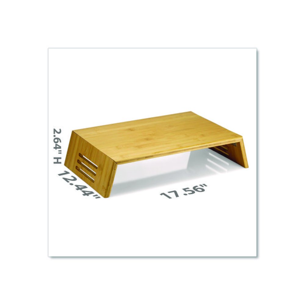 Bamboo Desktop Monitor Stand, For 16" Monitors, 17.56 x 12.44 x 2.64, Brown, Supports 20 lbs. Picture 3