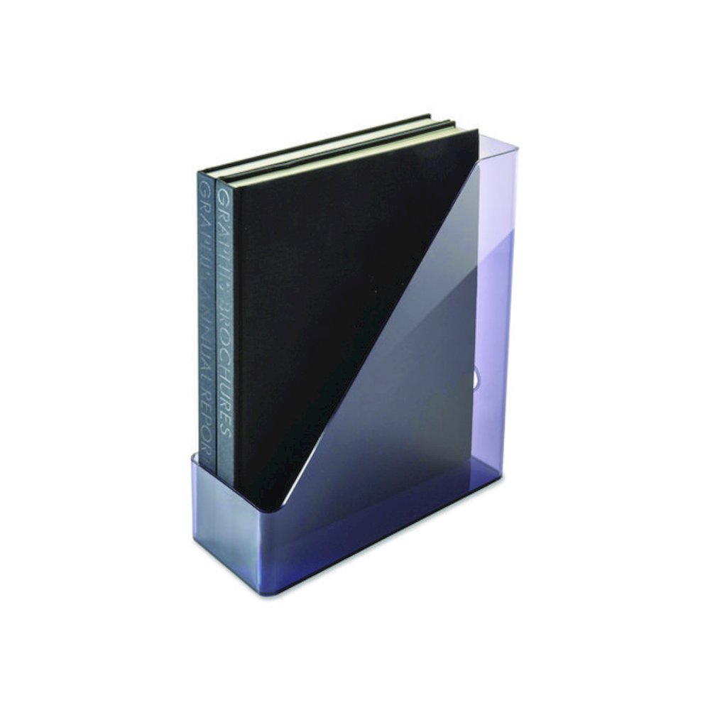 Recycled Plastic Magazine File, 4.3 x 10.3 x 12.2, Translucent Gray. Picture 1