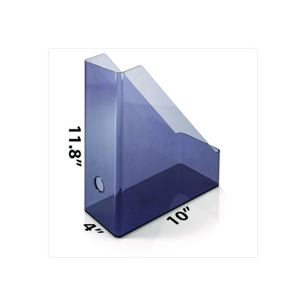 Recycled Plastic Magazine File, 4.3 x 10.3 x 12.2, Translucent Gray. Picture 2