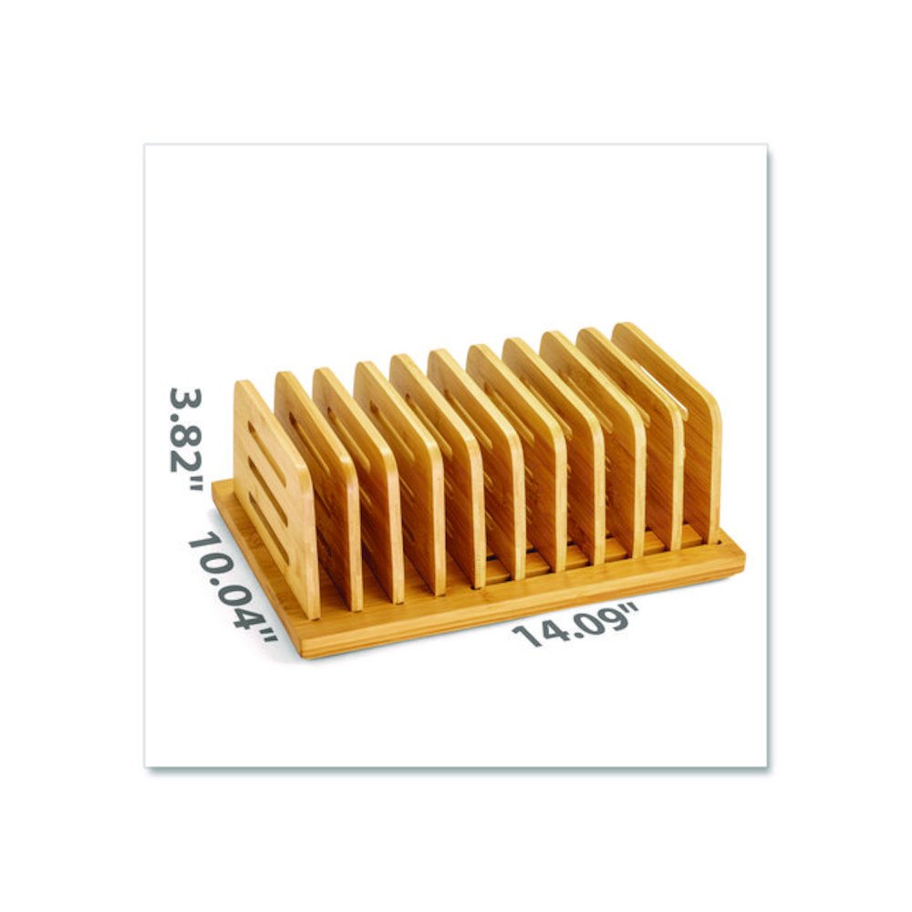Bamboo Large File Sorter, 9 Sections, A6/A7/A8/A9/Legal/Letter/Tabloid Size Files, 14.09 x 10.04 x 3.82, Brown. Picture 2