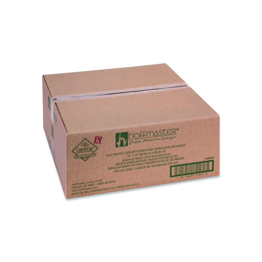 Airlaid Flat Pack Napkins, 16 x 16,  Black, 500/Carton. Picture 1