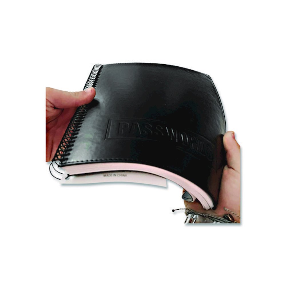 Executive Format Password Log Book, User-Name/Password Format, Black Cover, (72) 10 x 7.6 Sheets. Picture 4