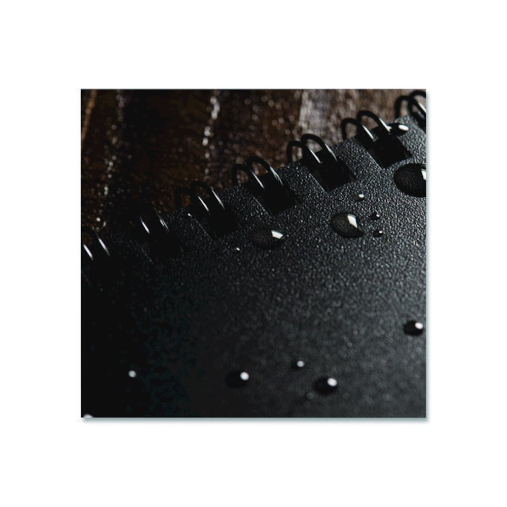 All-Weather Wire-O Notepad, Black Cover, Universal: Narrow Rule and Quadrille Rule (4 sq/in), (50) White 4 x 6 Sheets. Picture 4