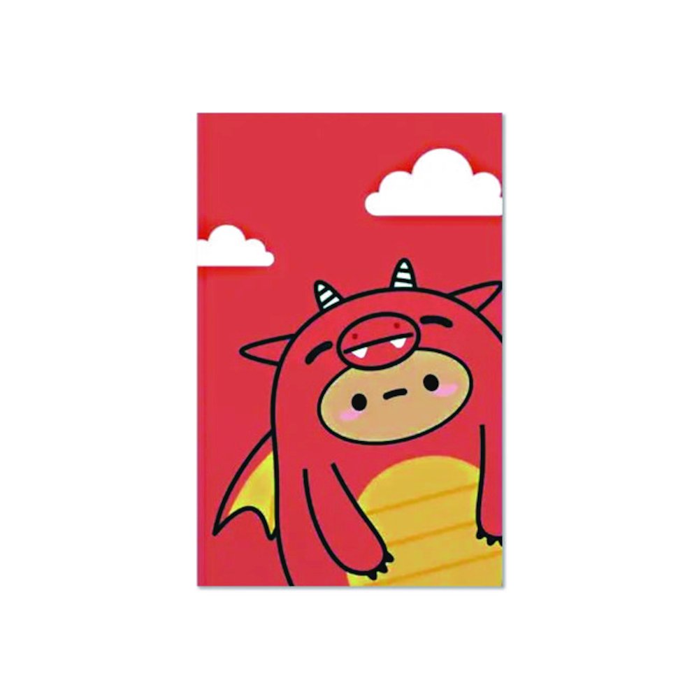 Smoko Tayto Dragon Layflat Notebook, 1-Subject, Medium/College Rule, Orange/Yellow/White Cover, (72) 8 x 5 Sheets. Picture 1