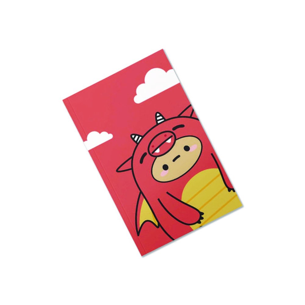 Smoko Tayto Dragon Layflat Notebook, 1-Subject, Medium/College Rule, Orange/Yellow/White Cover, (72) 8 x 5 Sheets. Picture 3