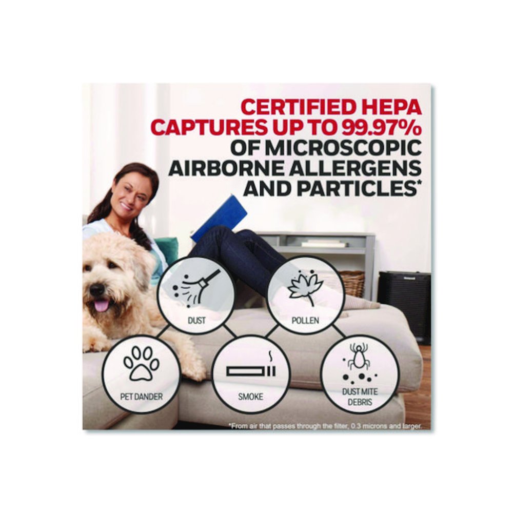 Air Genius 3 Oscillating Tower Air Purifier with Permanent Washable Filter, 225 sq ft Room Capacity, White. Picture 3