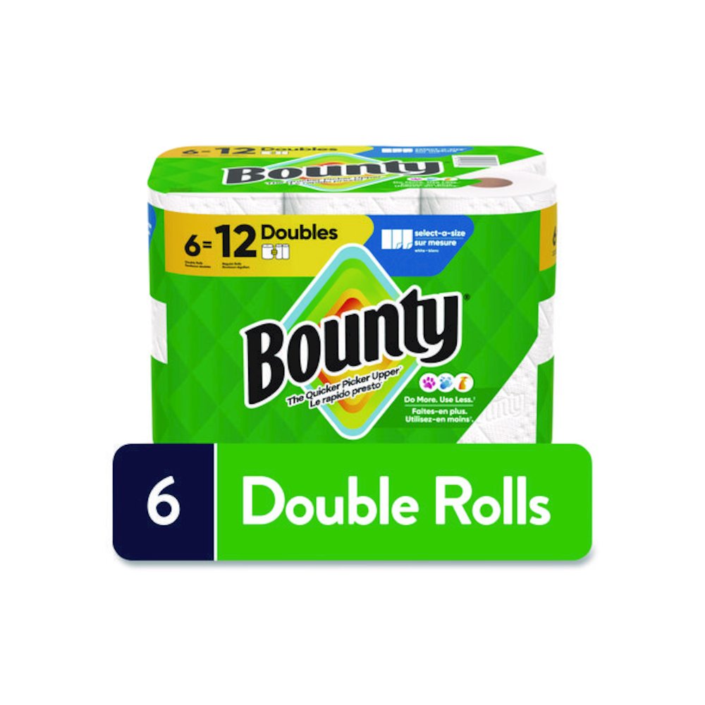 Select-a-Size Kitchen Roll Paper Towels, 2-Ply, 6 x 11, White, 82 Sheets/Double Roll, 6 Rolls/Carton. Picture 2