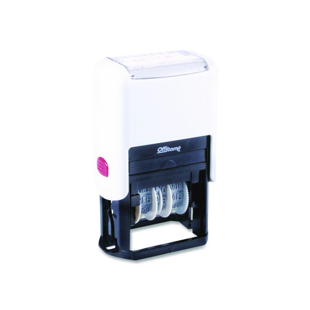 Self-Inking Message Stamp with Blank "By" Line, 12 Years, RECEIVED, 1.63" x 0.88", Black/Red Ink. Picture 2
