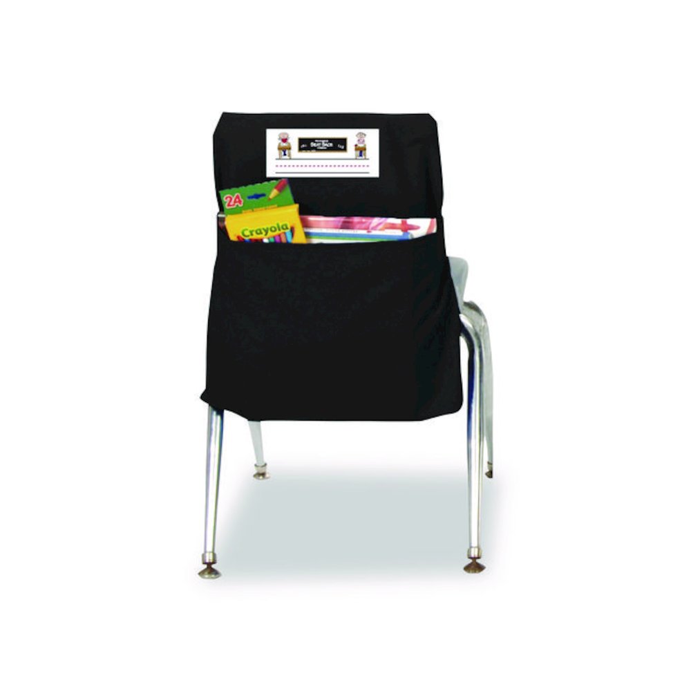 Elastic-Back Seat Sack for Chairs 12" to 17" Wide, 11 x 15.5 x 14, Fabric, Black. Picture 1