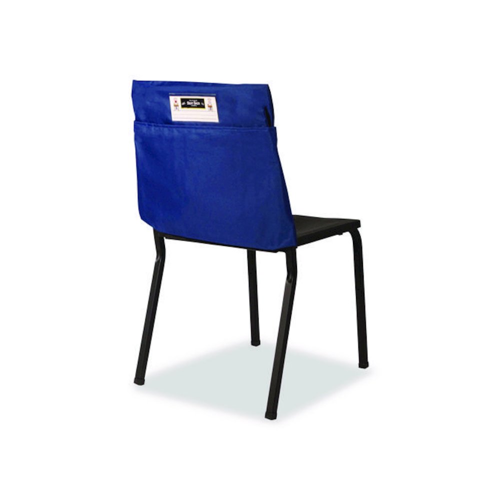 Elastic-Back Seat Sack for Chairs 12" to 17" Wide, 11 x 16 x 14, Fabric, Blue. Picture 3