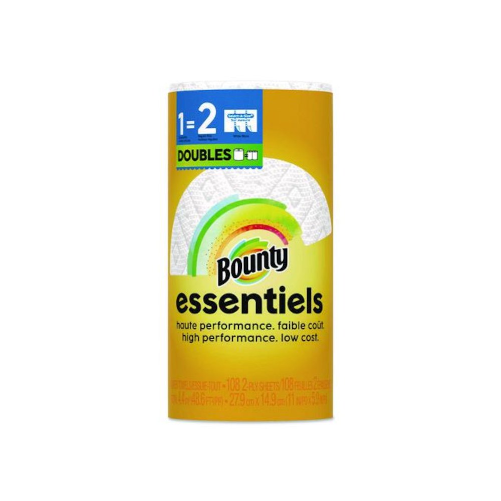 Essentials Select-A-Size Kitchen Roll Paper Towels, 2-Ply, 108 Sheets/Roll, 24 Rolls/Carton. Picture 2