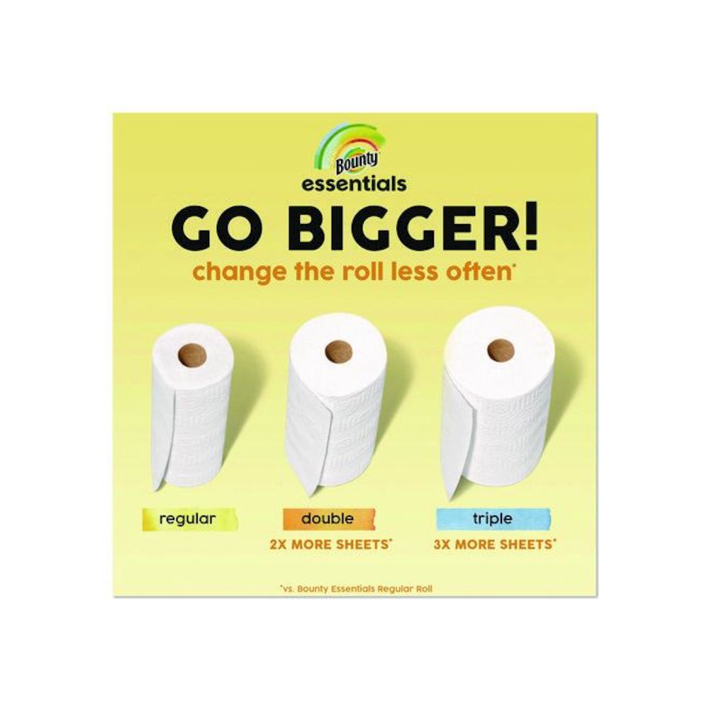 Essentials Select-A-Size Kitchen Roll Paper Towels, 2-Ply, 108 Sheets/Roll, 24 Rolls/Carton. Picture 5