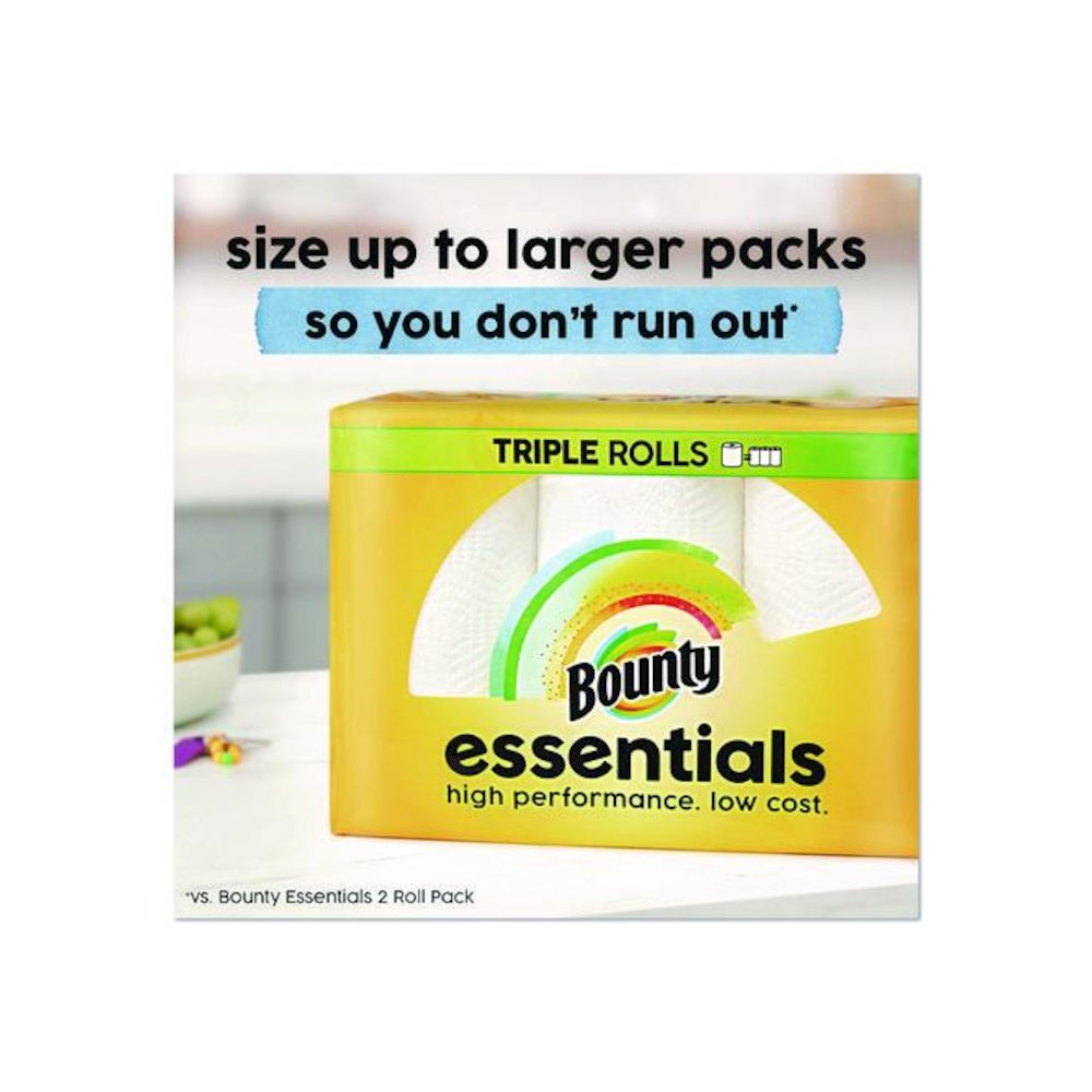 Essentials Select-A-Size Kitchen Roll Paper Towels, 2-Ply, 108 Sheets/Roll, 24 Rolls/Carton. Picture 6