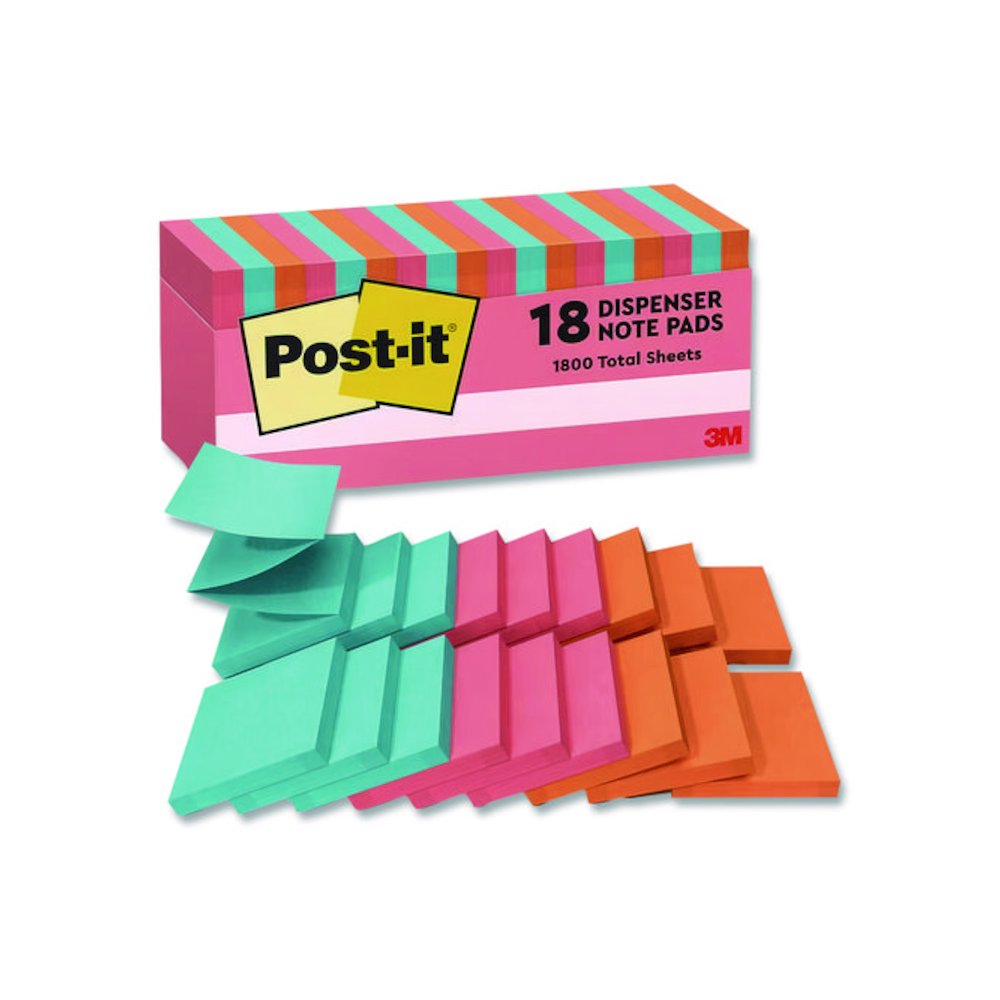 Original Pop-up Refill Cabinet Pack, 3" x 3", Poptimistic Collection Colors, 100 Sheets/Pad, 18 Pads/Pack. Picture 1