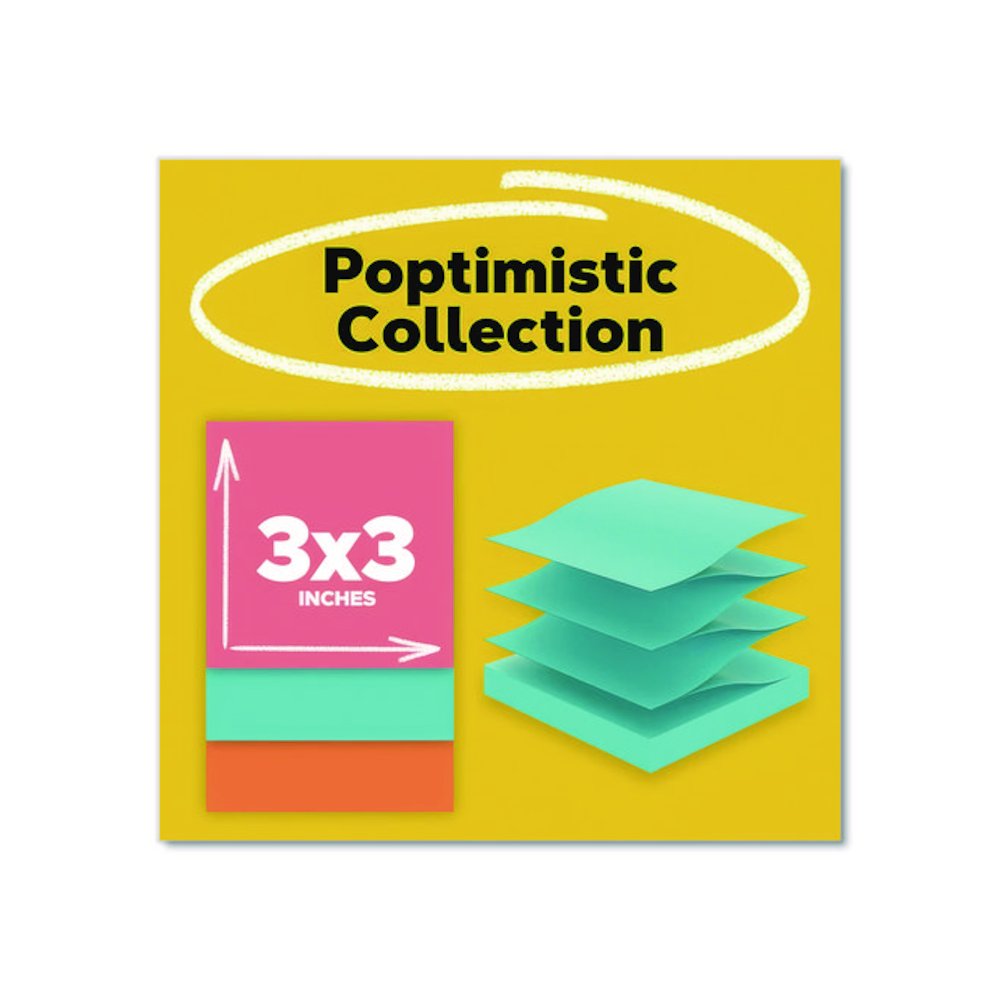 Original Pop-up Refill Cabinet Pack, 3" x 3", Poptimistic Collection Colors, 100 Sheets/Pad, 18 Pads/Pack. Picture 2