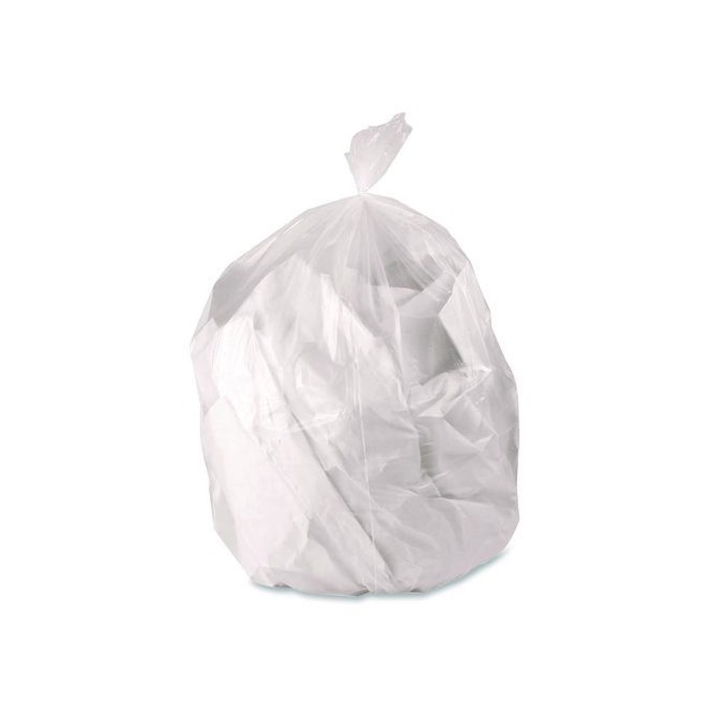 Linear Low Density Can Liners with AccuFit Sizing, 32 gal, 0.9 mil, 33" x 44", Clear, 50 Bags/Box, 6 Boxes/Carton. Picture 5