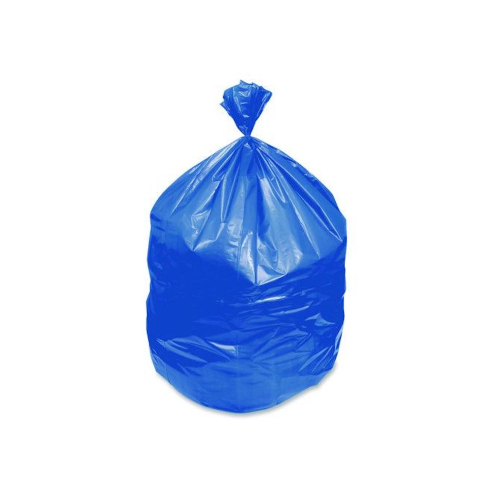 Eco Blend Max Can Liners, 23 gal, 0.8 mil, 28" x 45", Blue, 25 Bags/Roll, 10 Rolls/Carton. Picture 4