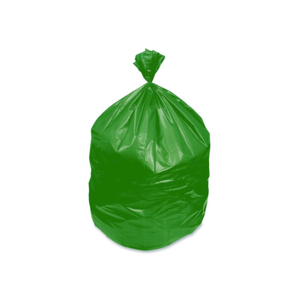 Eco Blend Max Can Liners, 45 gal, 0.8 mil, 40" x 46", Green, 25 Bags/Roll, 6 Rolls/Carton. Picture 5