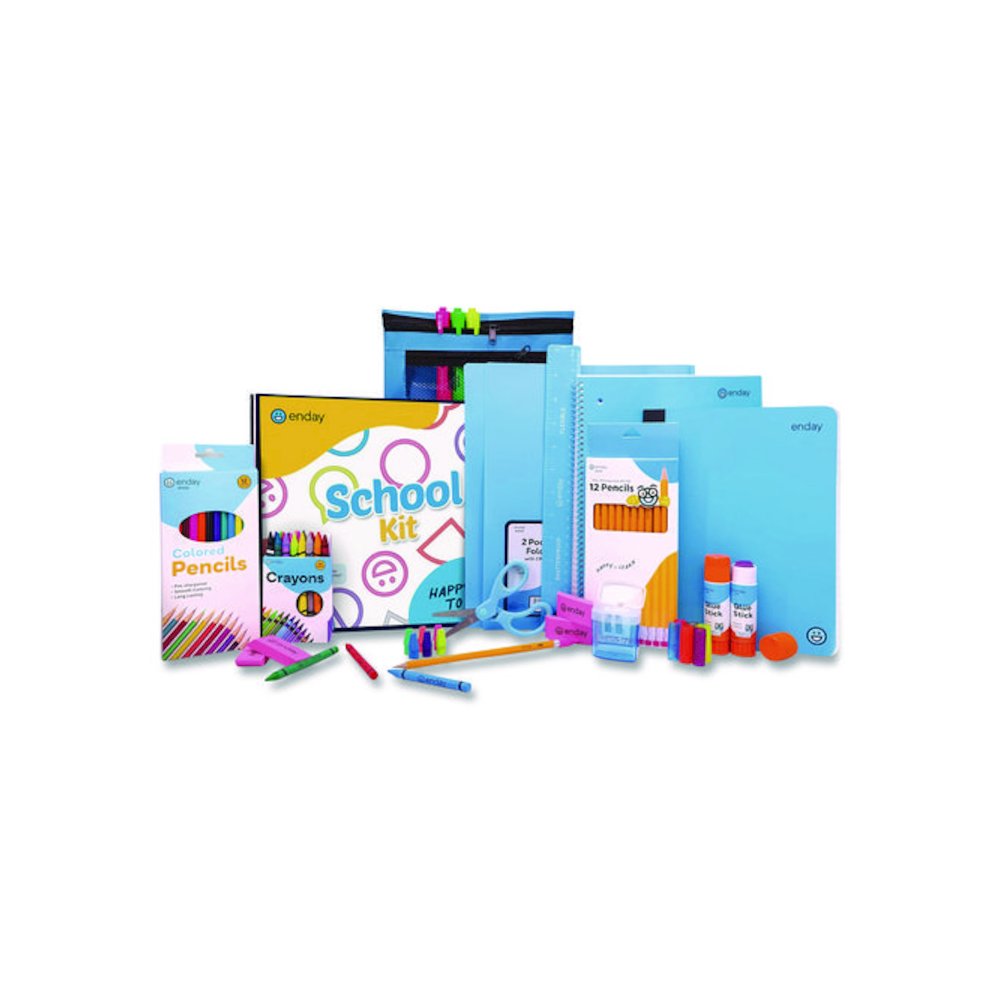 Back to School Supplies Kit for Grades K-5, Blue. Picture 1