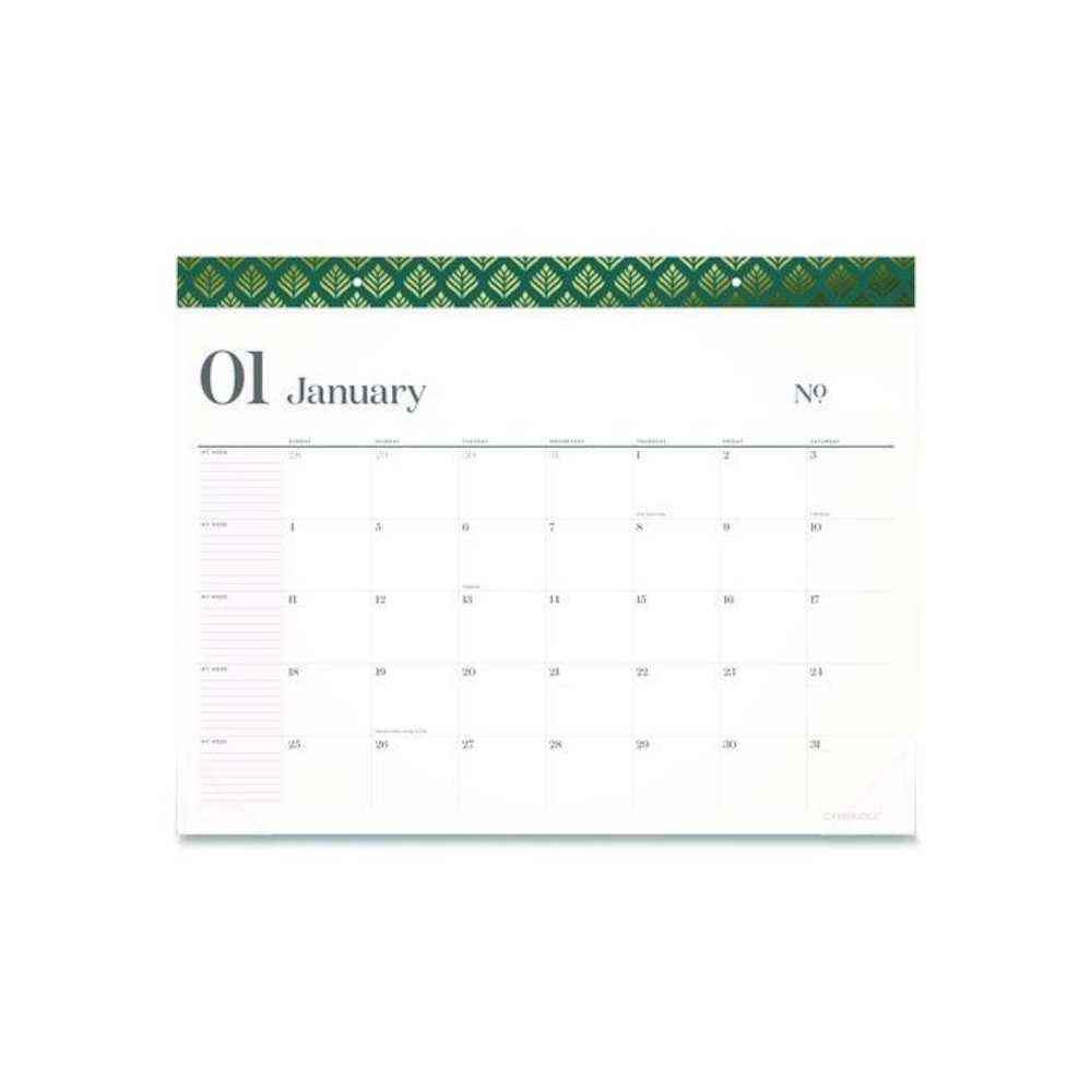 WorkStyle Monthly Desk Pad Calendar, 21.75 x 17, White Sheets, Teal Headband/Clear Corners, 12-Month (Jan-Dec): 2026. Picture 1
