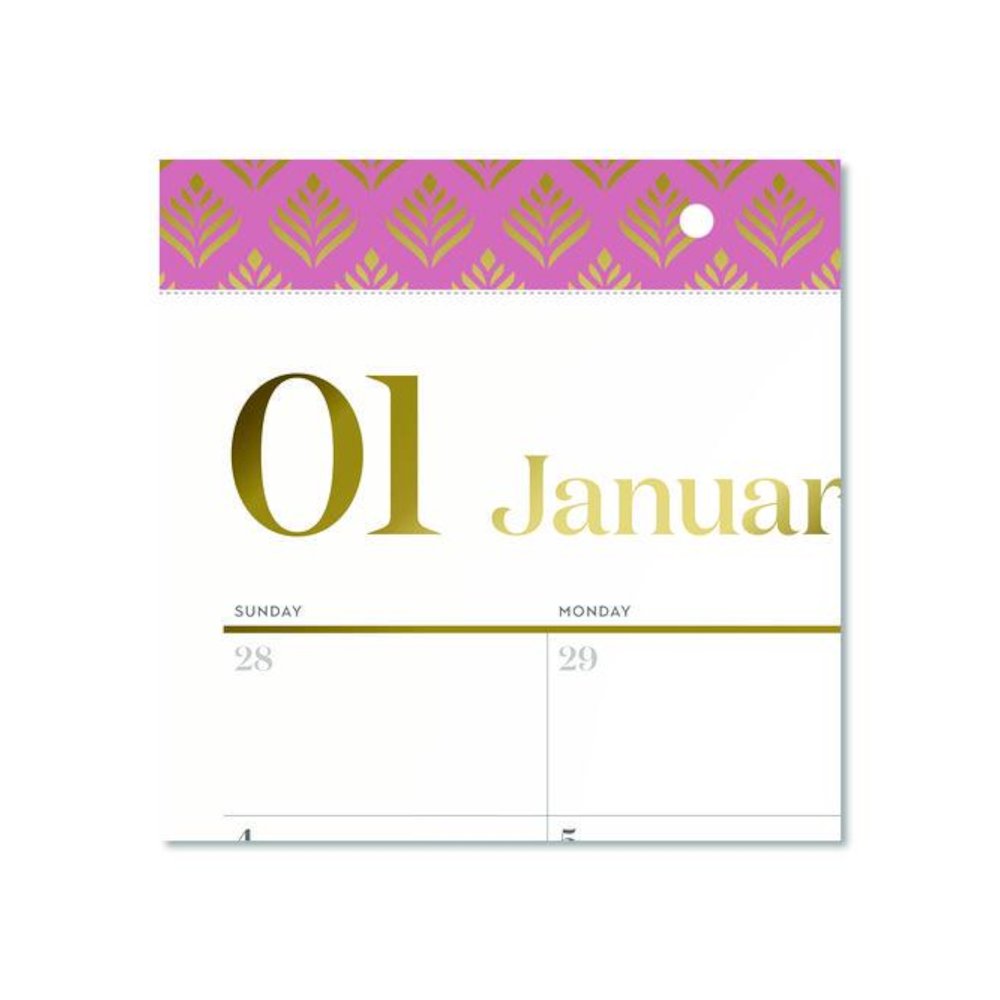 Workstyle Compact Deskpad, 17.75 x 11, White Sheets, Pink Headband/Clear Corners, 12-Month (Jan-Dec): 2026. Picture 2