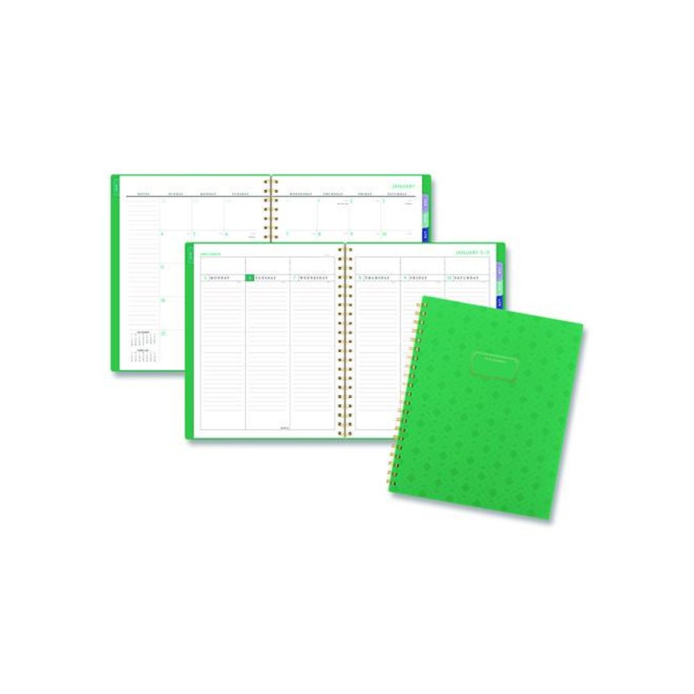 Badge Geo Weekly/Monthly Planner, 11 x 8.5, Green Cover, 13-Month (Jan-Jan): 2026. Picture 4