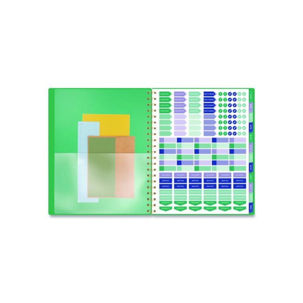 Badge Geo Weekly/Monthly Planner, 11 x 8.5, Green Cover, 13-Month (Jan-Jan): 2026. Picture 5