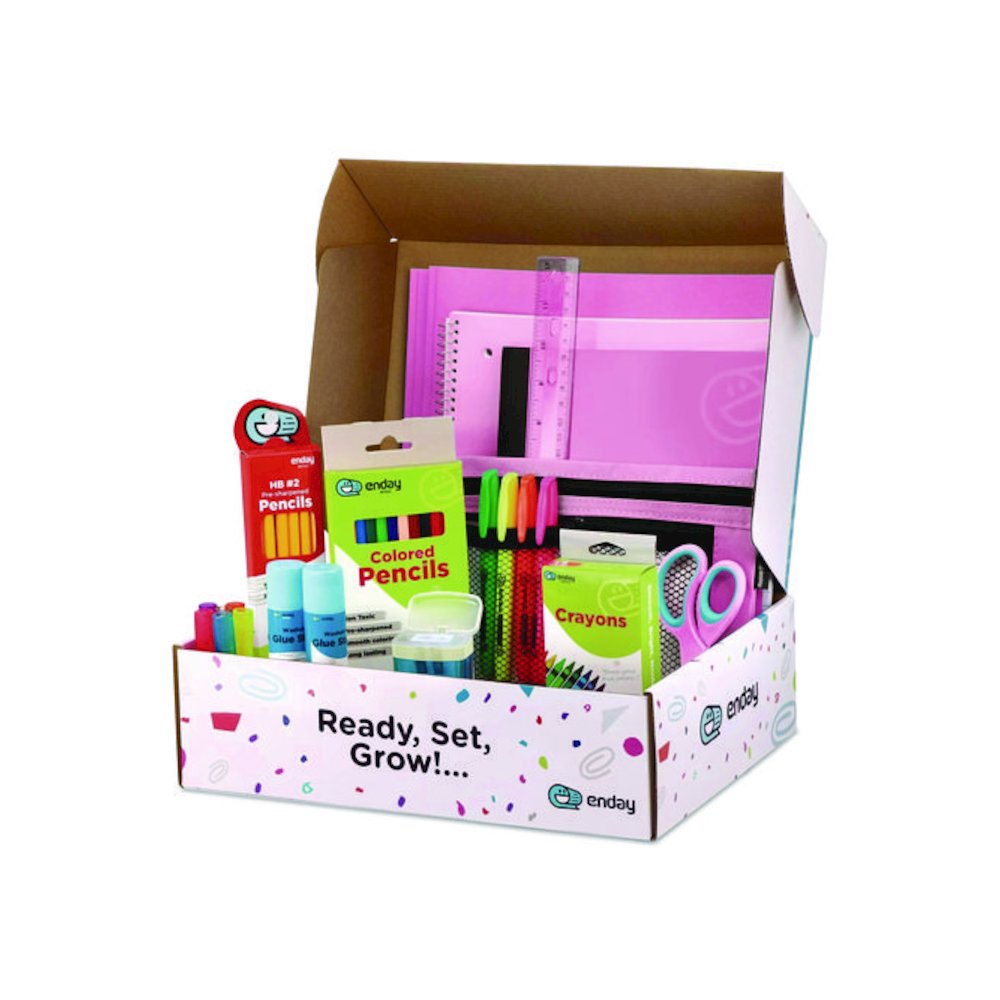 Back to School Supplies Kit for Grades K-5, Pink. Picture 2