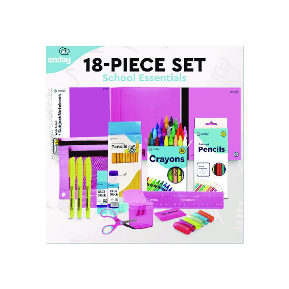 Back to School Supplies Kit for Grades K-5, Pink. Picture 4