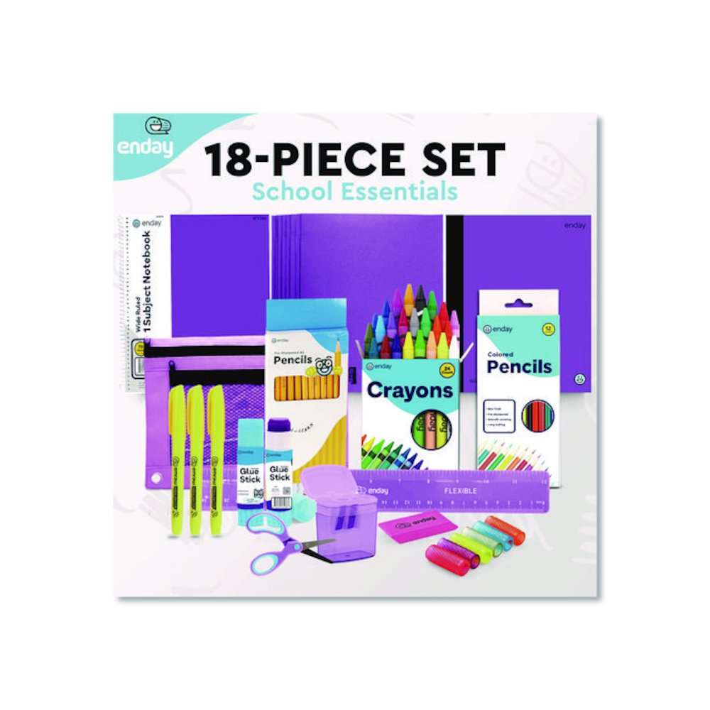 Back to School Supplies Kit for Grades K-5, Purple. Picture 4